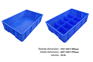 Warehouse Storage Logistic Turnover Plastic Container with Partition